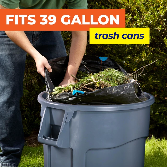 Alt view image 3 of 6 - Hefty Essentials Extra Large 39Gallon Trash Bags, Black, Unscented, 40 Count