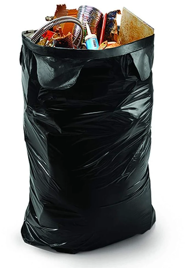 Alt view image 3 of 6 - Contractor Trash Bags 45 Gallon, 18 Bags, 3MIL, Wing Tie Closure, Gusseted Bottom, Black - Heavy Duty Industrial Strength