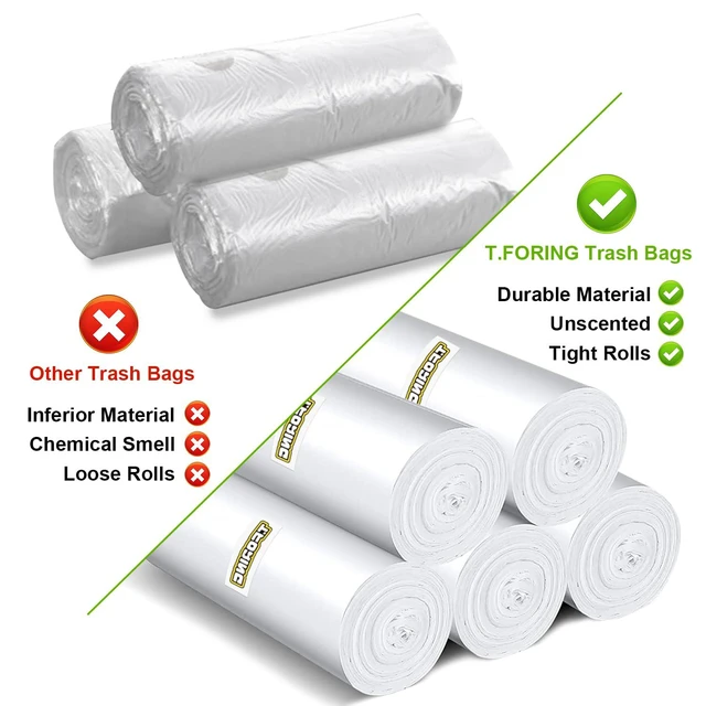 Alt view image 3 of 6 - 8 Gallon Trash Bags, Medium, Unscented, 0.94 Mil, Clear, 120 Count