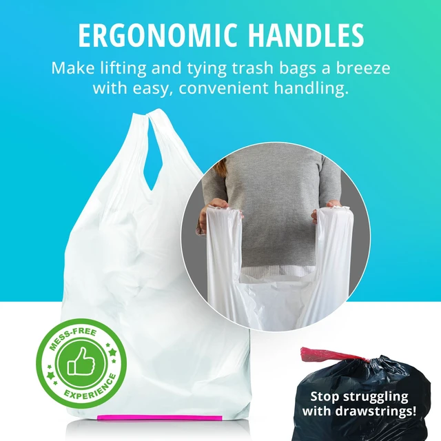 Alt view image 3 of 6 - Hippo Sak 13Gallon Kitchen Trash Bags with Handles, 45Count