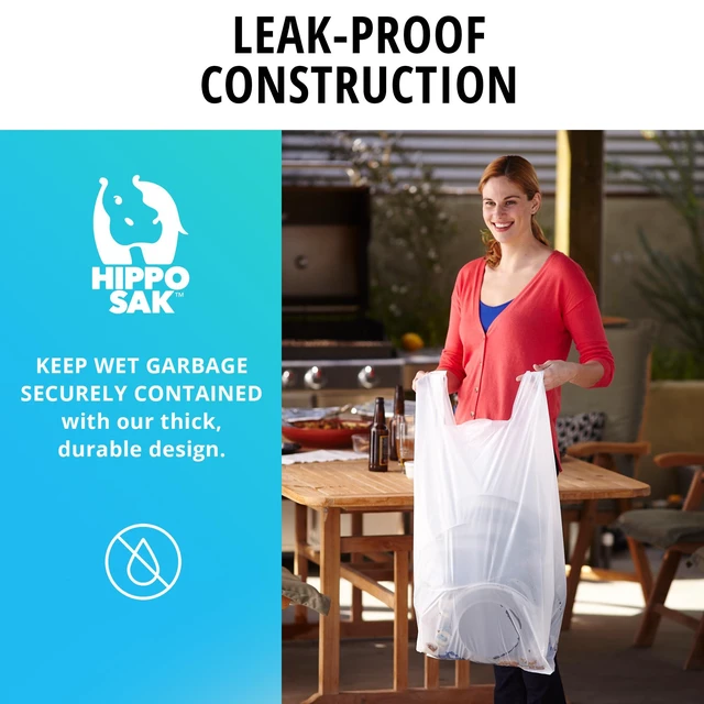 Alt view image 5 of 6 - Hippo Sak 13Gallon Kitchen Trash Bags with Handles, 45Count