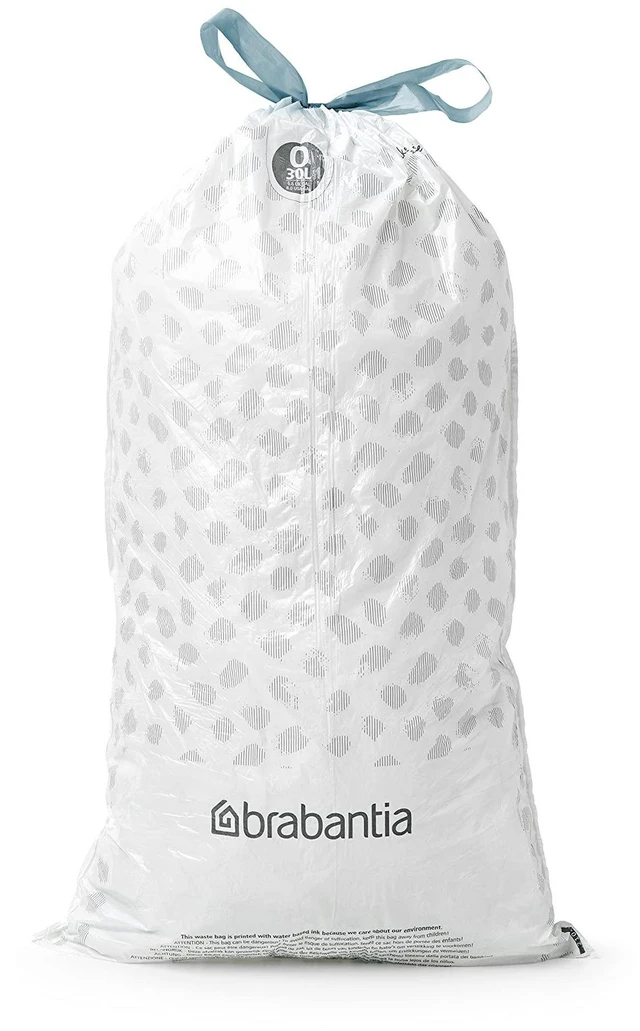 Alt view image 3 of 6 - Brabantia PerfectFit Trash Bags, Size O/8 Gal, Thick Plastic Trash Can Liners with Drawstring Handles, 40 Bags