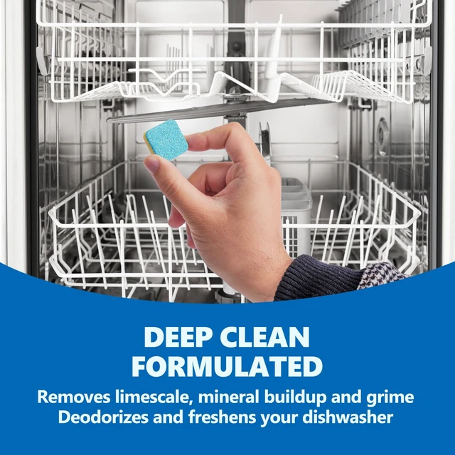 Alt view image 3 of 6 - 24 Pack Lemon Scented Dishwasher Cleaner and Deodorizer Tablets, Deep Cleaning Descaler Pods for Limescale, Mineral Buildup, Odor, Septic Safe