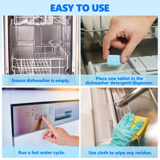 Alt view image 5 of 6 - 24 Pack Lemon Scented Dishwasher Cleaner and Deodorizer Tablets, Deep Cleaning Descaler Pods for Limescale, Mineral Buildup, Odor, Septic Safe
