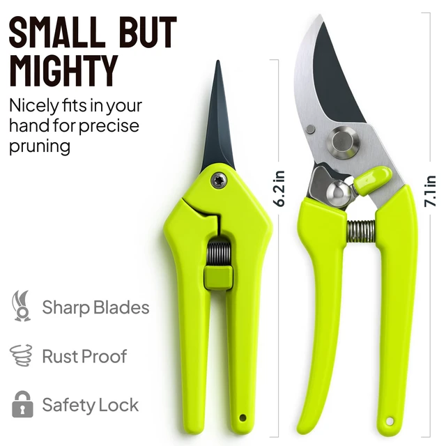 Alt view image 4 of 5 - 2-Pack Stainless Steel Gardening Scissors, Pruning Shears and Clippers