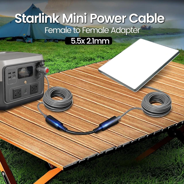 Alt view image 5 of 7 - DC Female to Female Adapter 5.5mm x 2.1mm Waterproof DC Barrel Connector Extender 12V for Starlink Mini Power Cord, PoE Splitter, RV/Off-Grid/Mobile