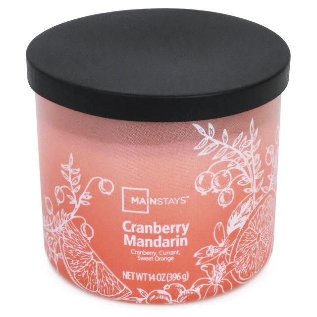 Alt view image 2 of 6 - Mainstays 14 Ounce 3-Wick Ombre Wrap Cranberry Mandarin Candle