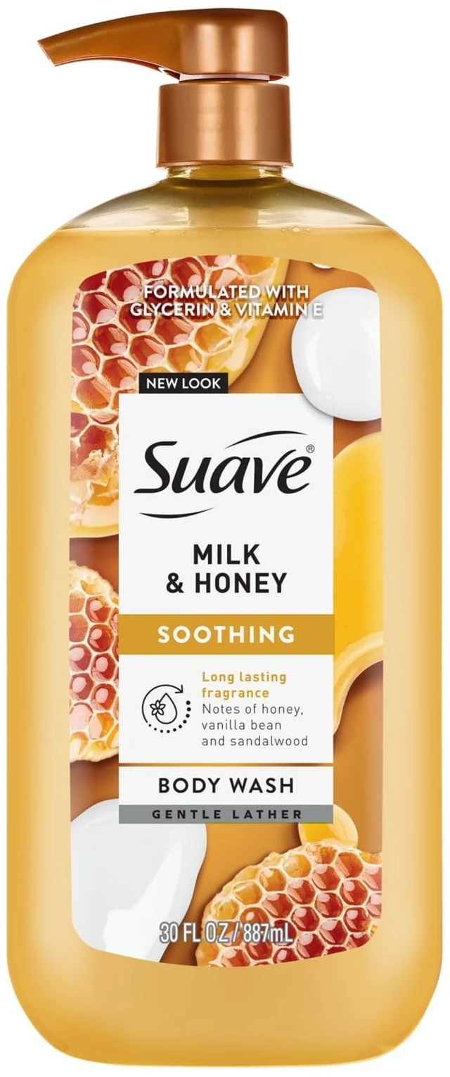 Main image of Suave Milk & Honey Moisturizing Body Wash with Glycerin & Vitamin E, 30fl oz Pump