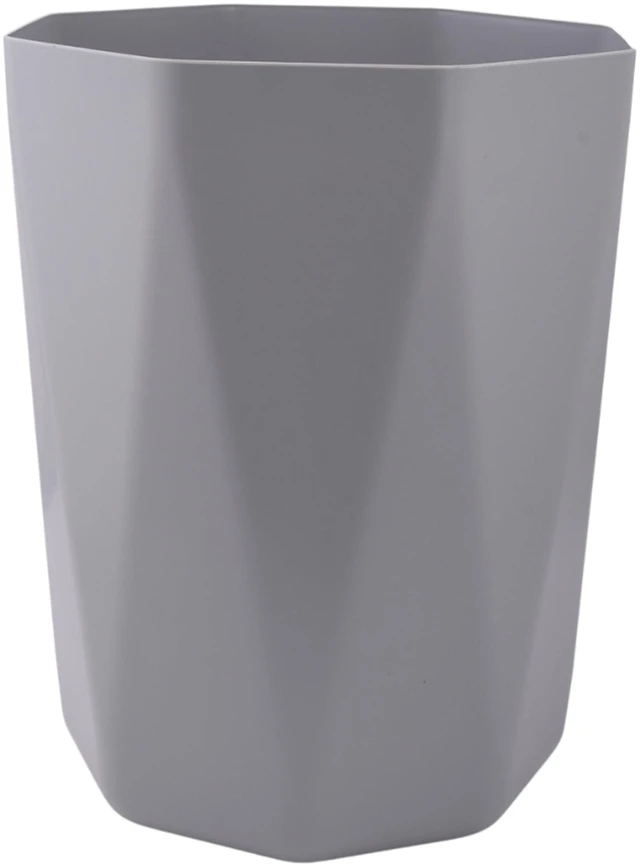 Main image of Mainstays 5gal Geometric Gray Bathroom Wastebasket, Open Top, Polypropylene