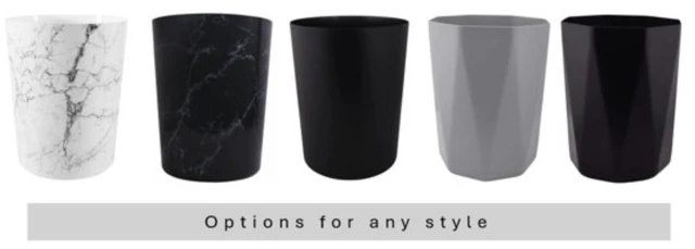 Alt view image 2 of 6 - Mainstays 5gal Geometric Gray Bathroom Wastebasket, Open Top, Polypropylene