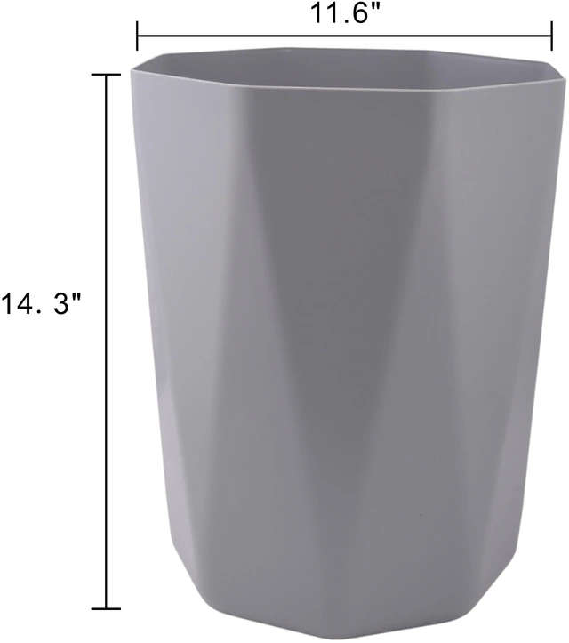 Alt view image 3 of 6 - Mainstays 5gal Geometric Gray Bathroom Wastebasket, Open Top, Polypropylene