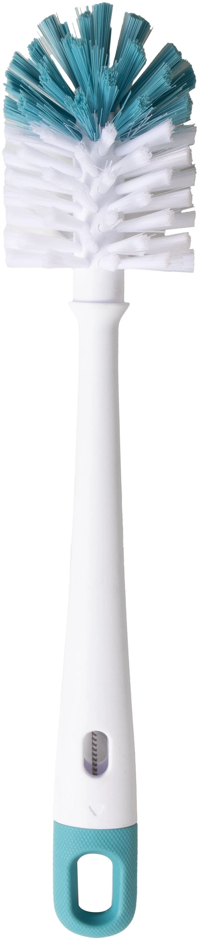 Main image of Mainstays 2-Piece Bottle and Straw Curved Cleaning Brush Set, 12in, Cool Blue/White