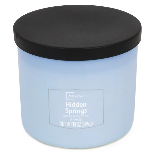 Alt view image 3 of 4 - Mainstays Hidden Springs 14 oz 3-Wick Textured Wrapped Jar Candle