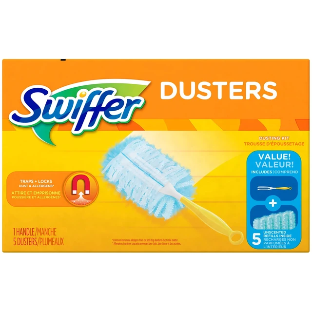 Alt view image 3 of 6 - Swiffer Dusters Cleaning Kit, Feather Duster Alternative, Unscented