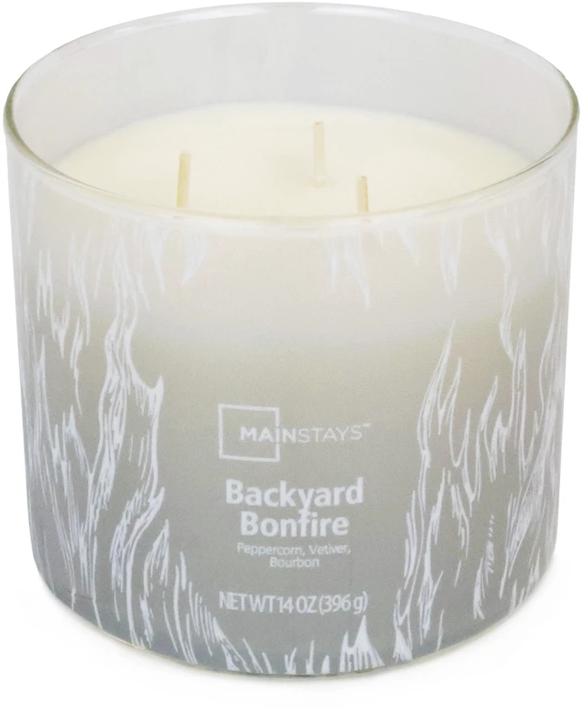 Alt view image 6 of 6 - Mainstays 3-Wick Ombre Wrap Backyard Bonfire Scented Jar Candle, 14oz