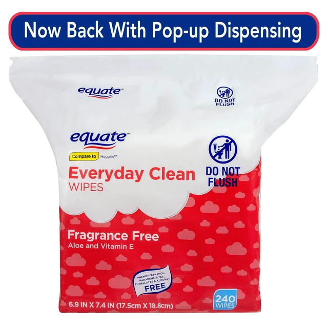 Alt view image 2 of 5 - Equate Baby Everyday Clean Wipes with Aloe Vera and Vitamin E, 240 Wipes