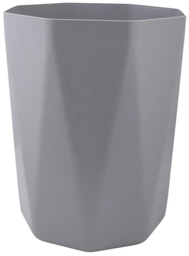 Main image of Mainstays 5 gal Gray Geometric Bathroom Wastebasket, Open Top, Polypropylene Plastic