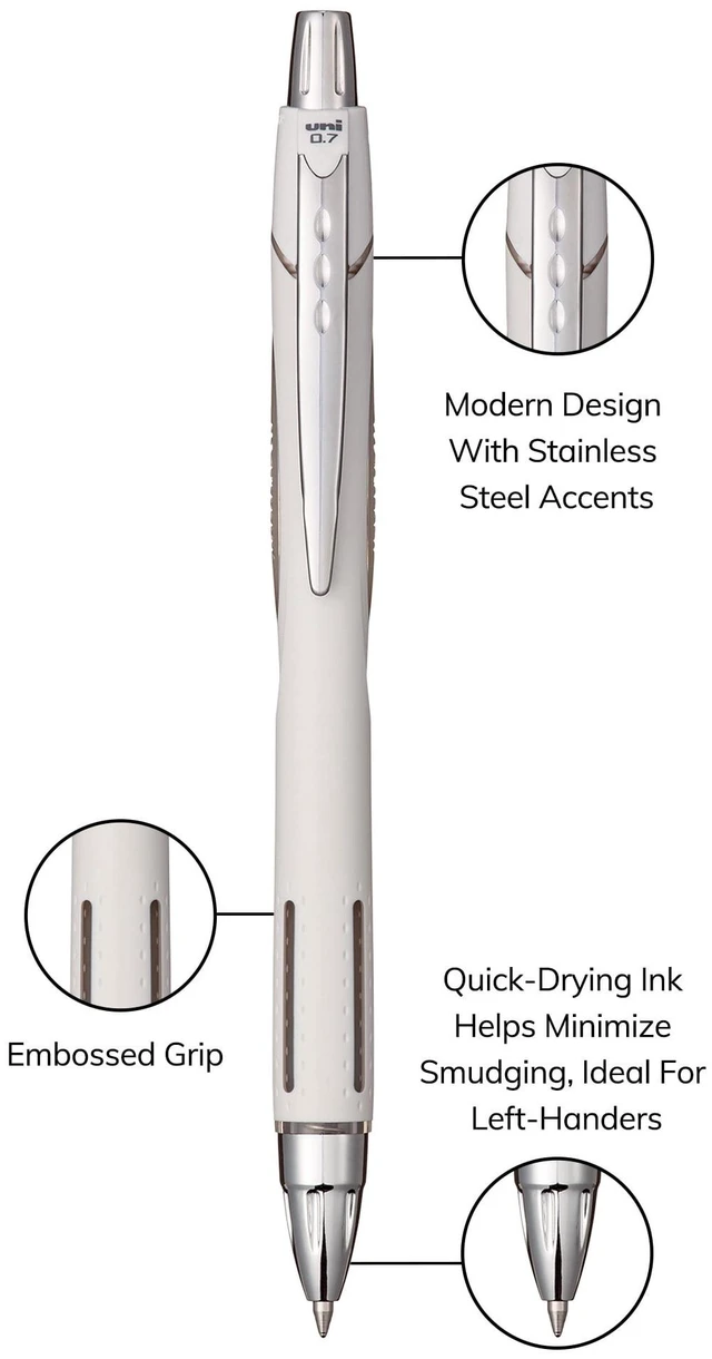 Alt view image 6 of 6 - Uni-ball Jetstream 0.7mm Fine Point Retractable Ballpoint Pens, Black Ink, 4 Count