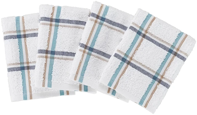 Main image of Mainstays Woven Kitchen Dishcloth Set, 4 Pack, 12in x 12in, Multicolor