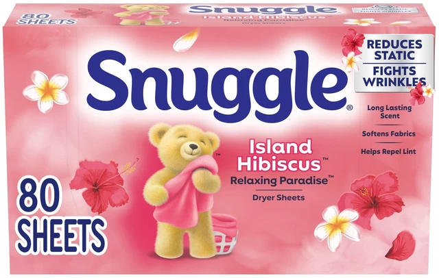 Main image of Snuggle Island Hibiscus Relaxing Paradise Dryer Sheets, 80 Count