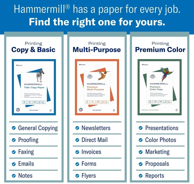 Alt view image 3 of 5 - Hammermill Tidal Copy Paper, 8.5 x 11 in, 20 lb, 92 Bright White, 500 Sheets