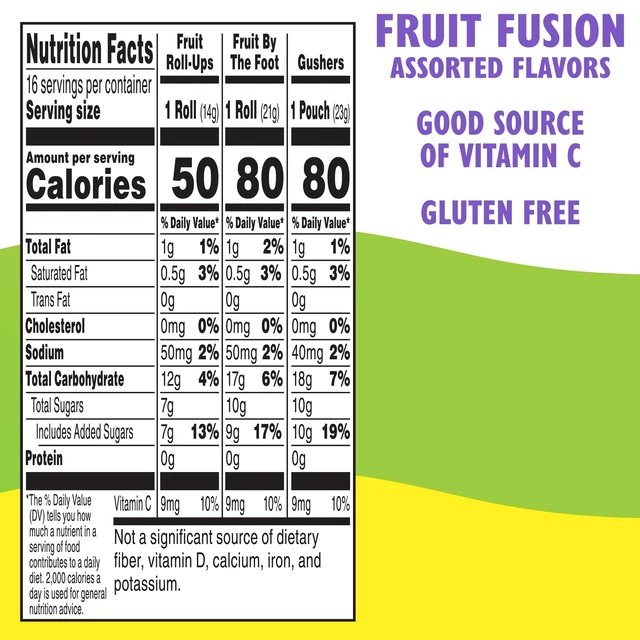 Alt view image 5 of 6 - Fruit Roll-Ups, Fruit by the Foot, Gushers Gluten Free Fruit Flavored Snacks, 16 Pouches