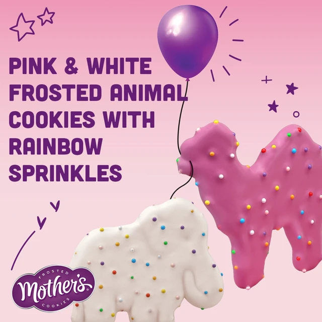 Alt view image 3 of 6 - Mother's Original Circus Animal Frosted Animal Cookies with Rainbow Sprinkles, 10 Packs, 1 Oz Each