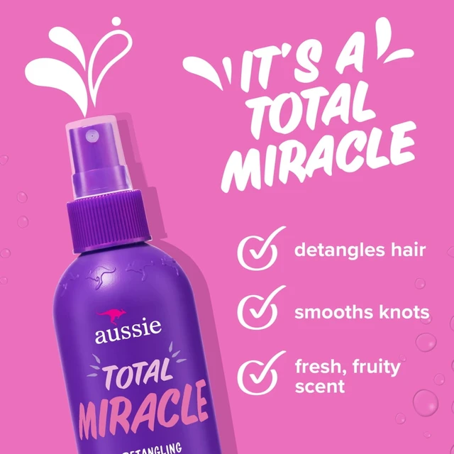 Alt view image 6 of 6 - Aussie Total Miracle Hair Detangling Spray with Apricot Oil, 8 fl oz, for All Hair Types