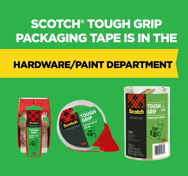 Alt view image 5 of 6 - Scotch Tough Grip Moving Packaging Tape, 2 Pack, Clear, 1.88 in x 925 in