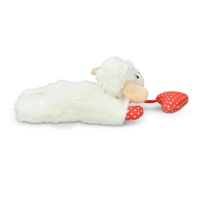 Alt view image 5 of 6 - Multipet Lamb Chop Plush Cat Toy with Dangling Heart, Catnip, and Crinkle