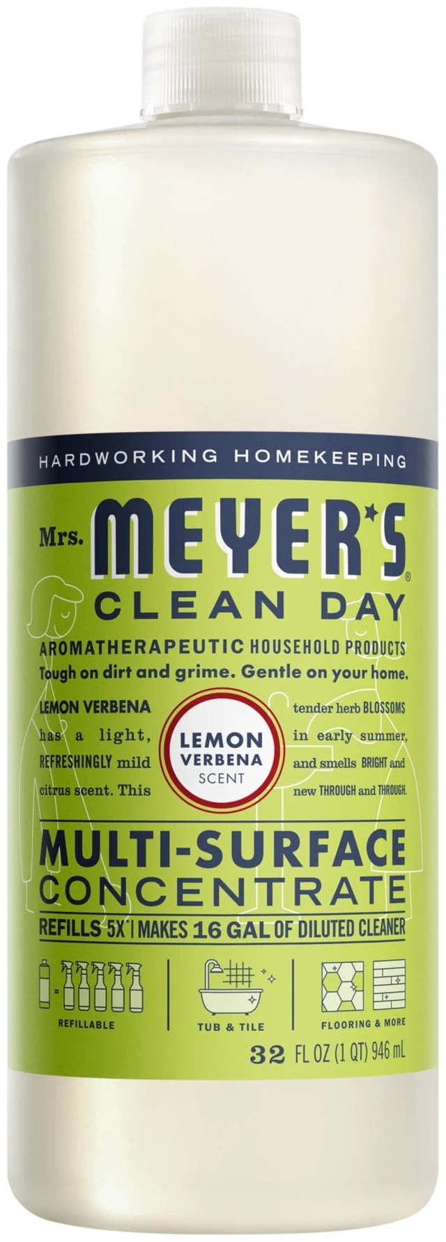 Main image of Mrs. Meyer's Clean Day Multi-Surface Everyday Concentrate, Lemon Verbena, 32 Fl Oz