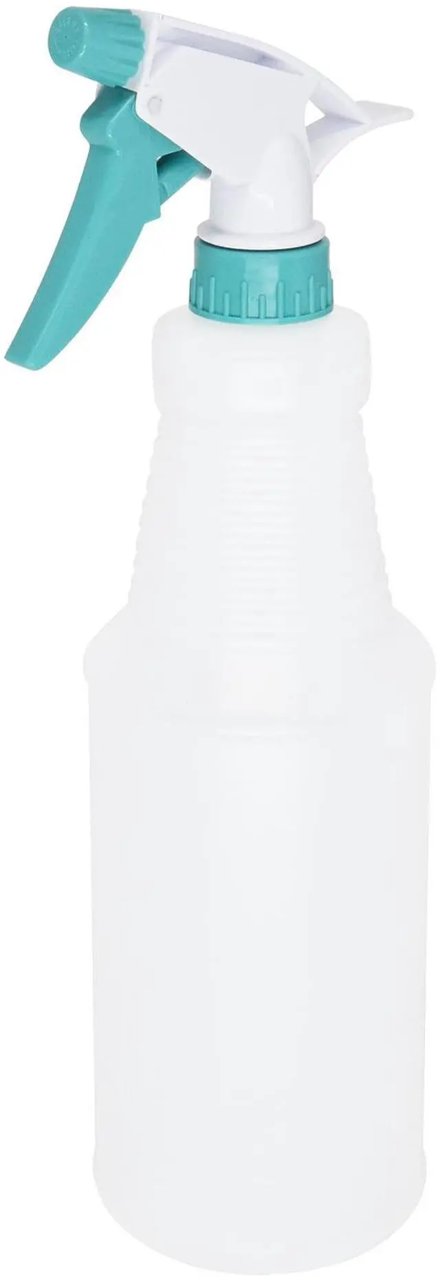 Alt view image 4 of 7 - (4 pack) Mainstays Plastic Clear Spray Bottle with Teal Lid and Nozzle, 28 oz.