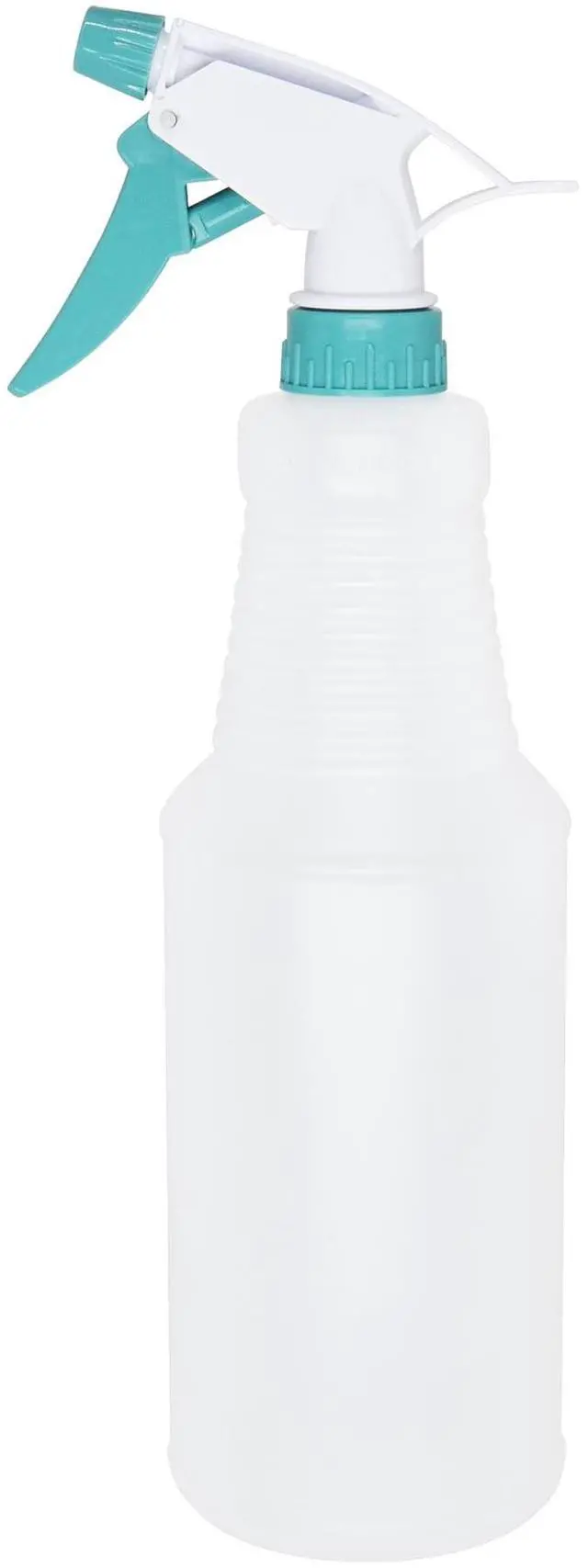 Alt view image 7 of 7 - (4 pack) Mainstays Plastic Clear Spray Bottle with Teal Lid and Nozzle, 28 oz.