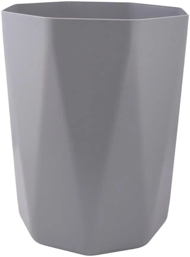 Alt view image 3 of 7 - Mainstays 5 gal Gray Geometric Bathroom Wastebasket, Open Top, Polypropylene Plastic