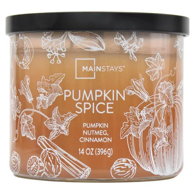 Alt view image 3 of 5 - Mainstays Pumpkin Spice Scented Jar Candle, 3-Wick Ombre Wrapped, 14 oz