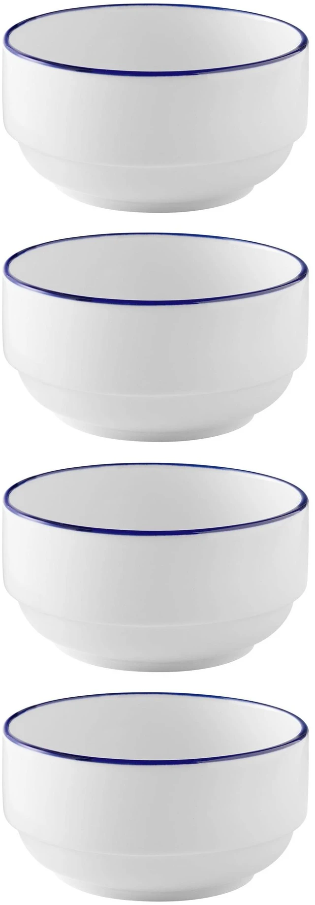 Alt view image 3 of 5 - (3 pack) Mainstays Blue Rim Stoneware Bowl