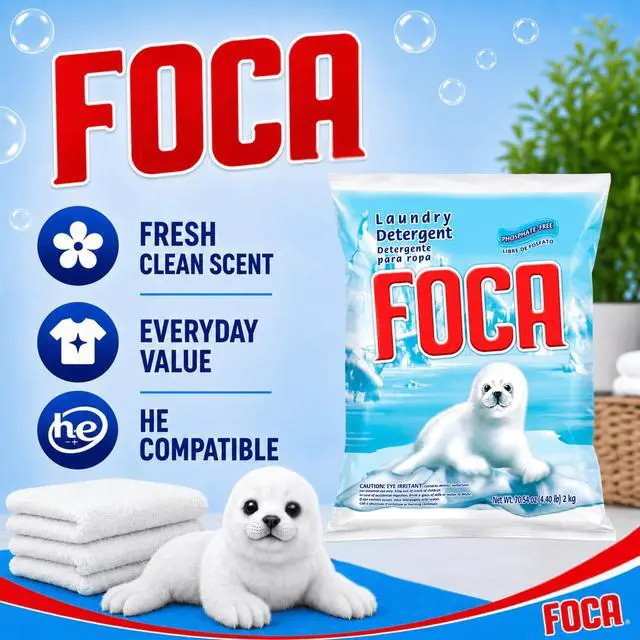 Alt view image 4 of 7 - Foca Powder Laundry Detergent for Tough Stains, Enzyme Formula, 4.40 lbs