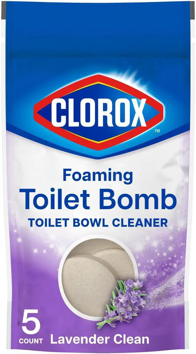 Main image of Clorox Foaming Toilet Bomb Toilet Bowl Cleaner, Bleach Free, Lavender Clean, 5 Count