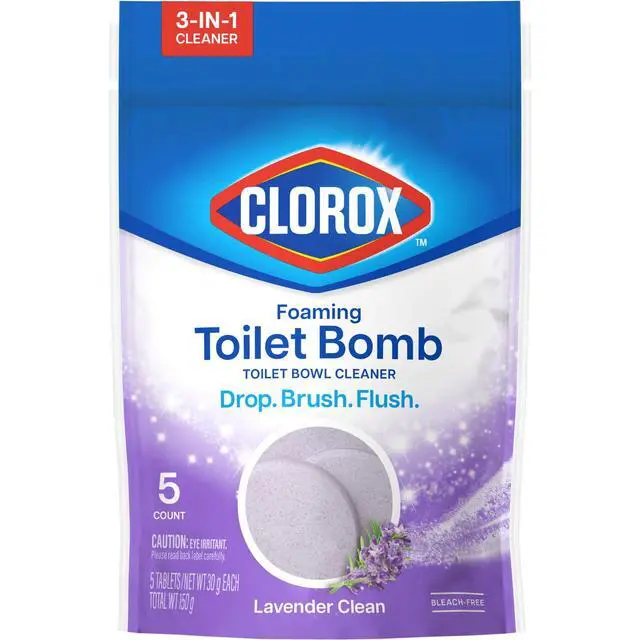 Alt view image 6 of 6 - Clorox Foaming Toilet Bomb Toilet Bowl Cleaner, Bleach Free, Lavender Clean, 5 Count