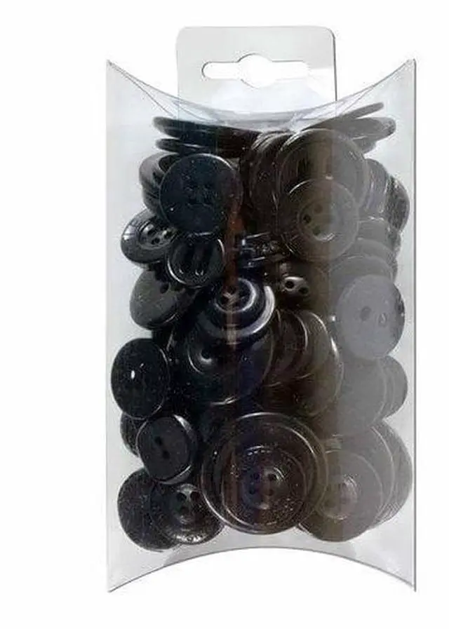 Main image of Favorite Findings Value Black Assorted Sew Thru & Shank Buttons, 4 Ounces