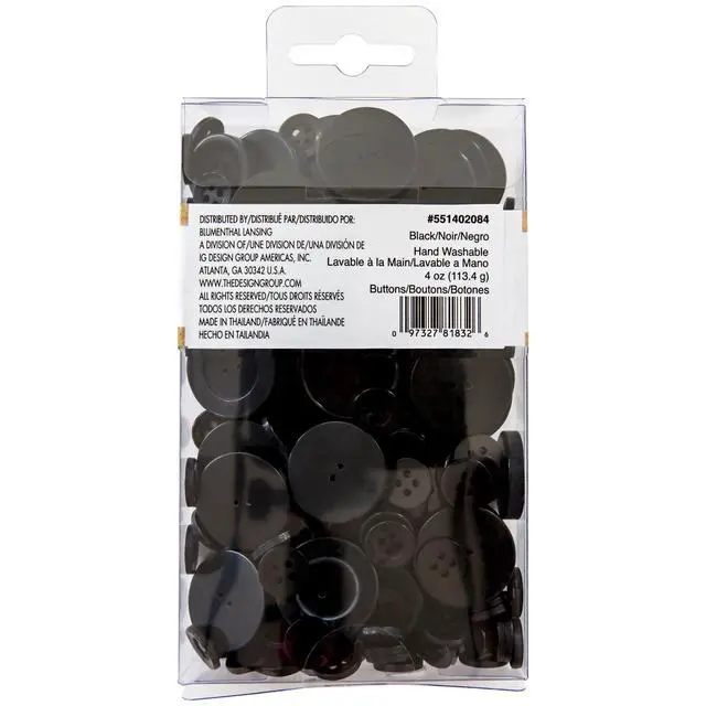 Alt view image 5 of 6 - Favorite Findings Value Black Assorted Sew Thru & Shank Buttons, 4 Ounces