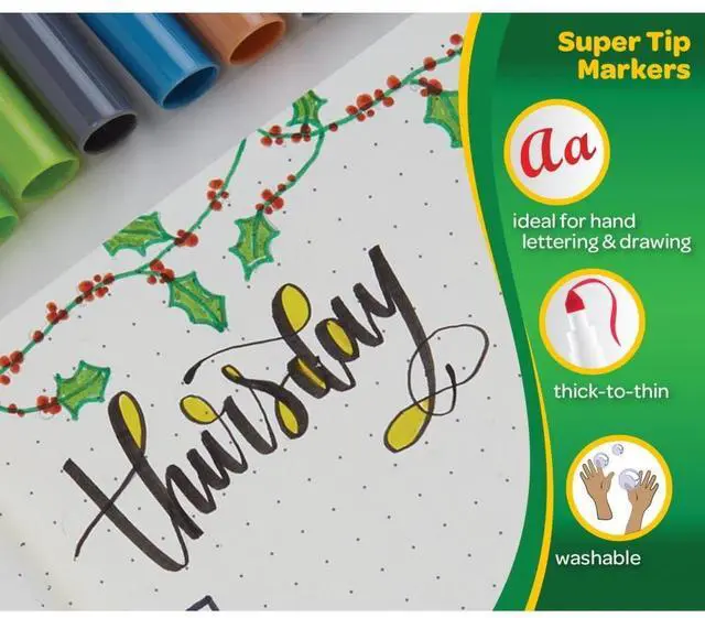Alt view image 4 of 5 - Crayola Super Tips Washable Markers for Kids, 20 Ct, School Supplies, Classroom Must Haves, Bullet Journaling, Gift for Kids, Ages 3+