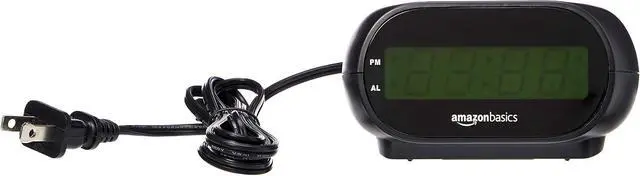 Alt view image 4 of 6 - Amazon Basics Small Digital Oval Alarm Clock with LED Display, Nightlight, Snooze Function & Battery Backup, Black, 4.5 x 3.5 x 2.4 Inches