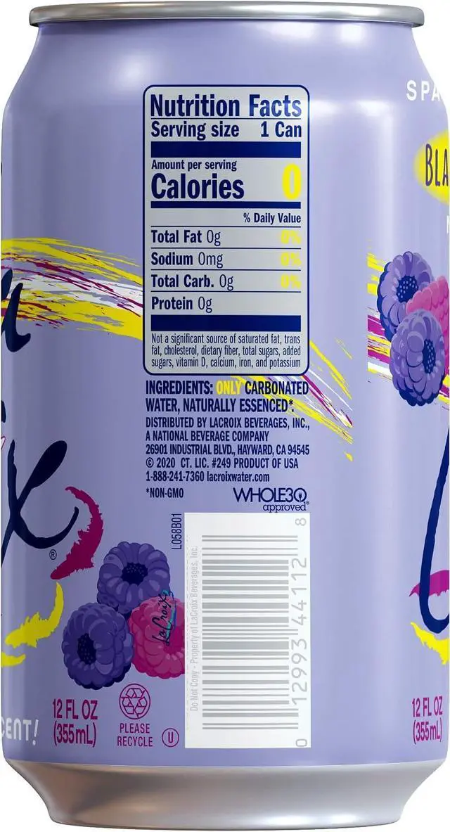 Alt view image 4 of 6 - La Croix Sparkling Water, Black Razzberry, 12 Fl Oz (pack of 8)