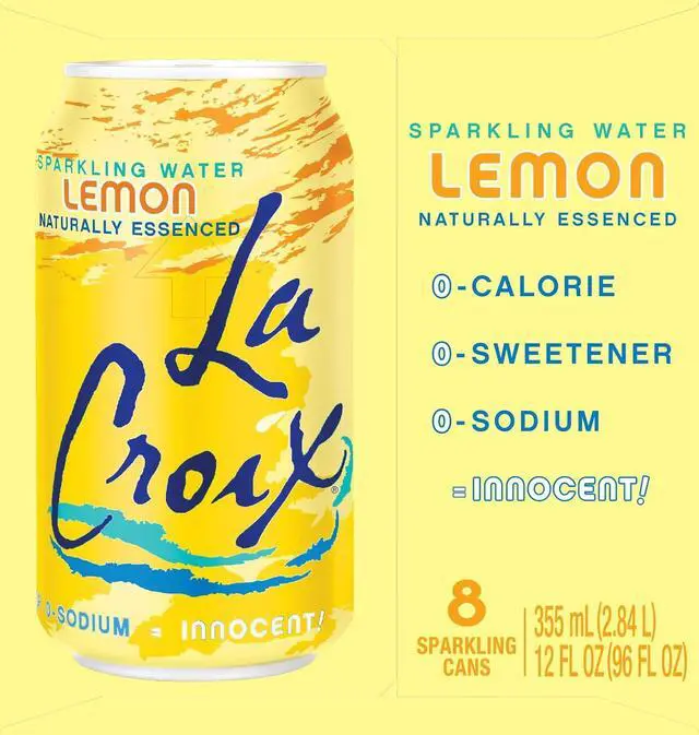 Alt view image 3 of 5 - La Croix Sparkling Water, Lemon 8pk, 12 Fl Oz (pack of 8)