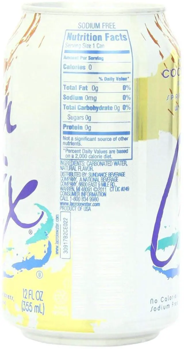 Alt view image 5 of 6 - La Croix, Water Sparkling Coconut, 12 Fl Oz, 8 Count