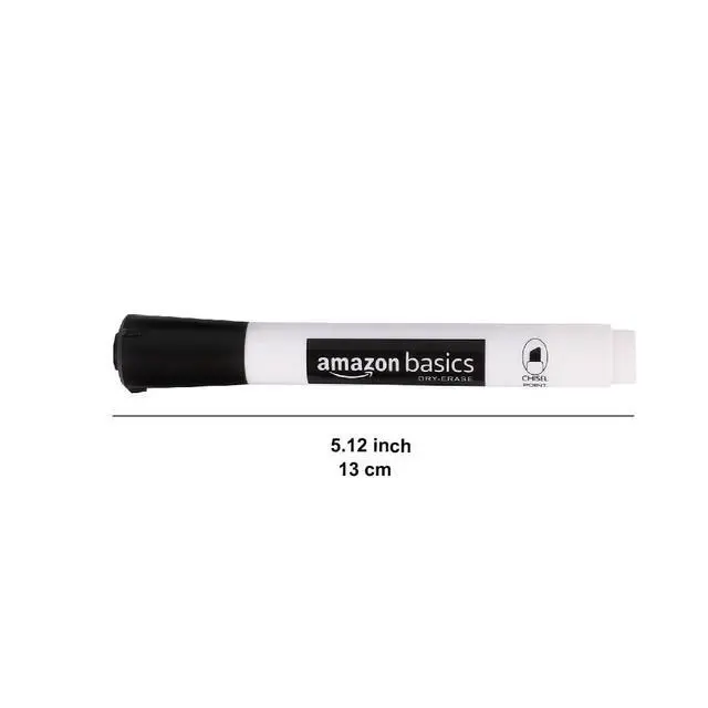Alt view image 2 of 6 - Amazon Basics Lowe-Odor Dry Erase Whiteboard Markers, Chisel Tip, Quick-Dry, Black, 12-Pack