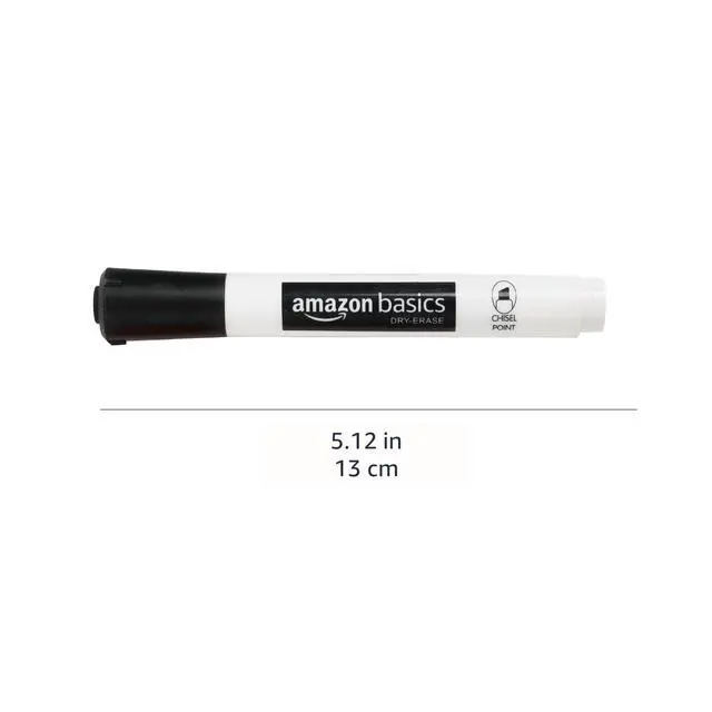 Alt view image 2 of 6 - Basics Low-Odor Dry Erase Whiteboard Markers, Chisel Tip, Quick-Dry, 4-Pack, Black, Red, Green, Blue