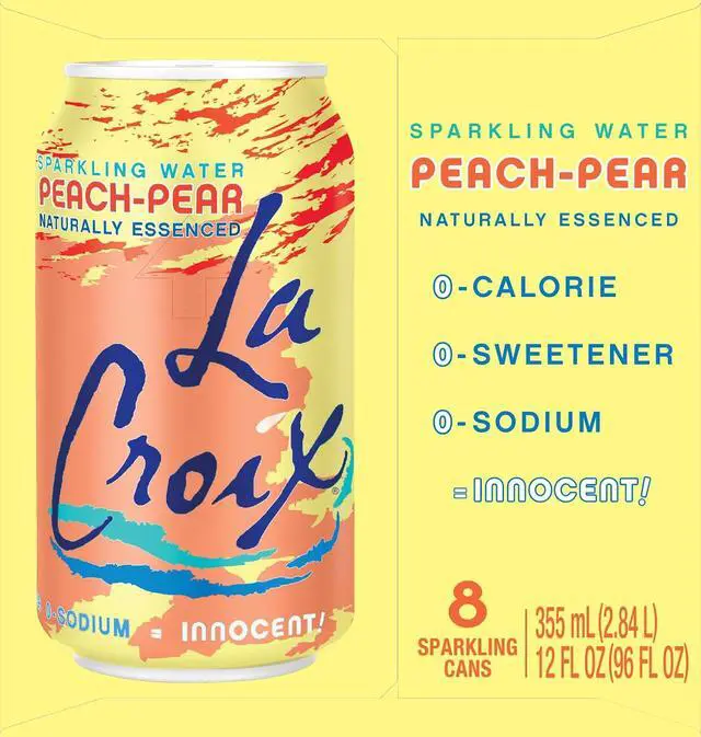 Alt view image 6 of 6 - La Croix Sparkling Water Peach Pear, 8 Pack, 12 Fl Oz
