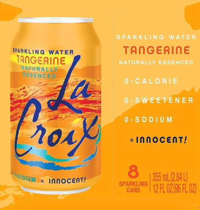 Alt view image 4 of 6 - La Croix Sparkling Water, Tangerine, 12 Fl Oz, 8 Pack